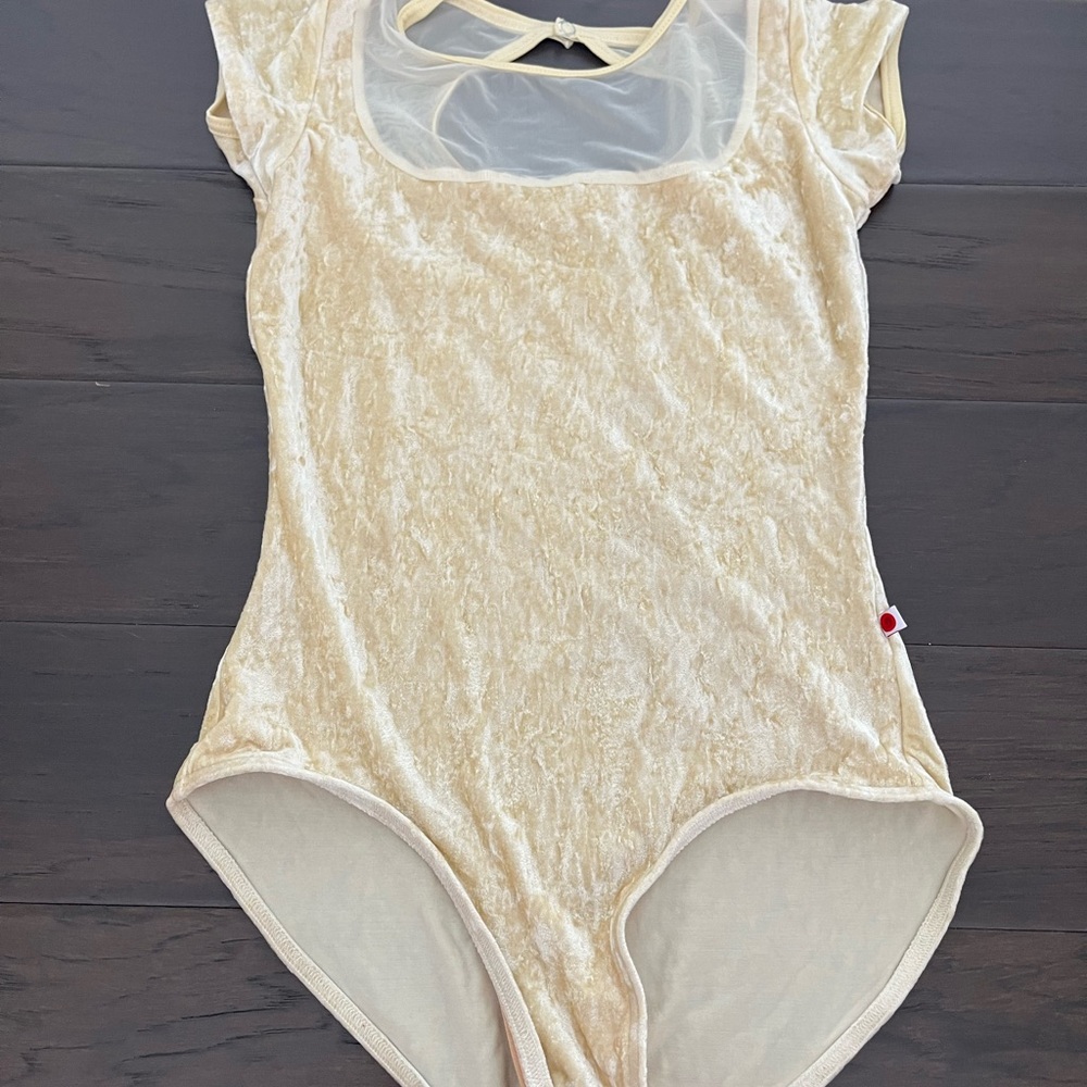 Yumiko Cream Velvet Kids Bodysuit
